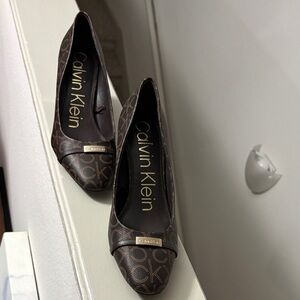 Calvin Klein Dark Brown Logo Heels